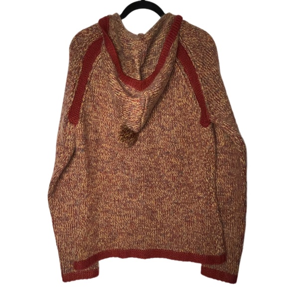 REI Cassal Sweater Hooded Pull over Women's Size Medium Orange Multicolored Yarn - Picture 6 of 15